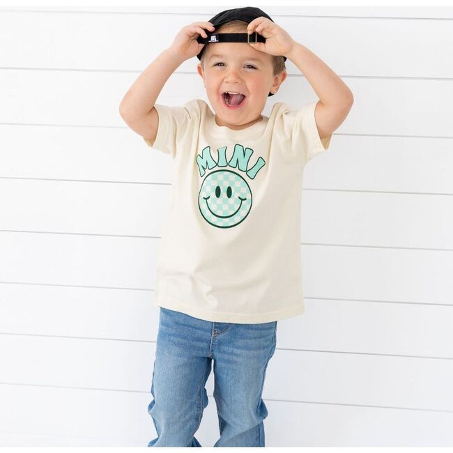 Mini Smiley Checker Short Sleeve T-Shirt, Natural - T-Shirts - 2