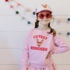 Cutest Reindeer Christmas Sweatshirt, Pink - Sweatshirts - 2