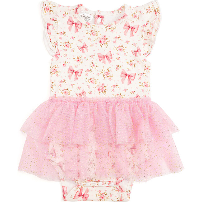 Ditsy Floral Short Sleeve Tutu Bodysuit, Multi - Onesies - 1