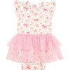 Ditsy Floral Short Sleeve Tutu Bodysuit, Multi - Onesies - 1 - thumbnail