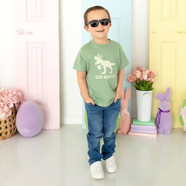 Egg Hunter Easter Short Sleeve T-Shirt, Sage - T-Shirts - 2