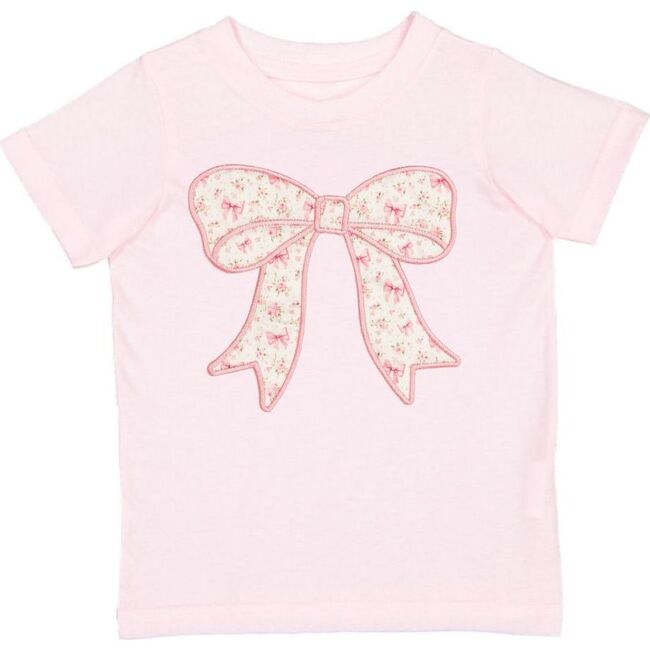 Ditsy Floral Bow Patch Short Sleeve T-Shirt, Ballet