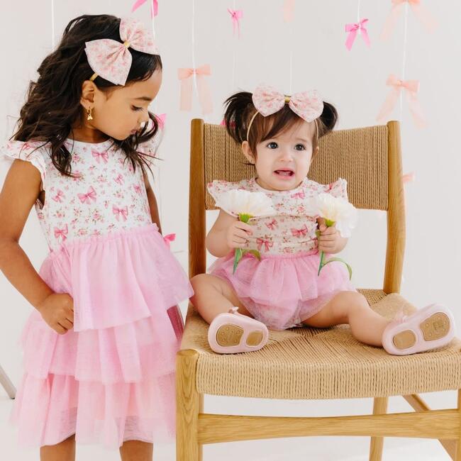 Ditsy Floral Tulle Bow Baby Headband, Multi - Headbands - 4
