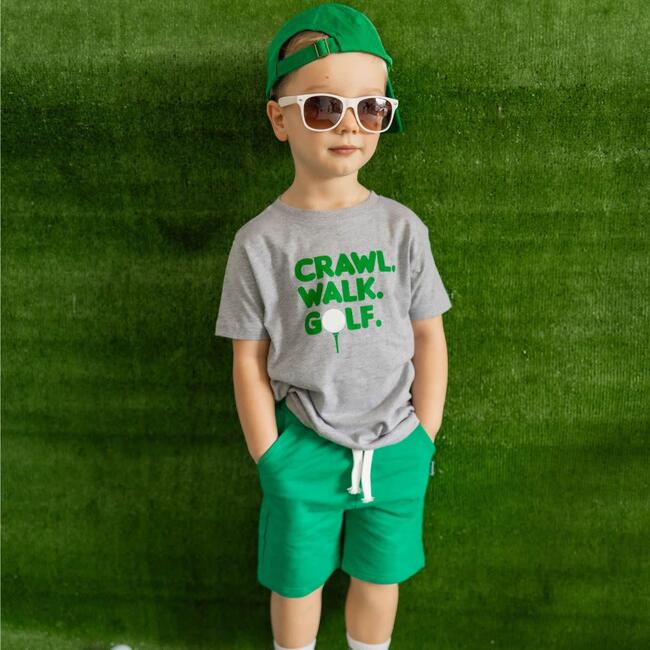 Crawl, Walk, Golf Short Sleeve T-Shirt, Grey - T-Shirts - 2
