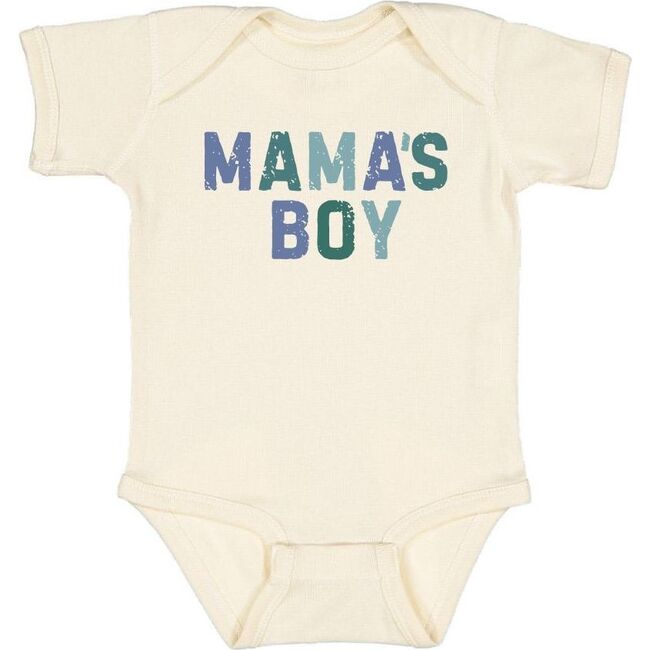 Mama's Boy Multi Short Sleeve Bodysuit, Natural