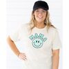Mama Smiley Checker Adult Short Sleeve T-Shirt, Natural - T-Shirts - 2