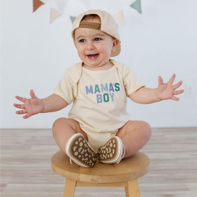 Mama's Boy Multi Short Sleeve Bodysuit, Natural - Onesies - 2