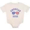 American Dude Short Sleeve Romper, Natural - Rompers - 1 - thumbnail