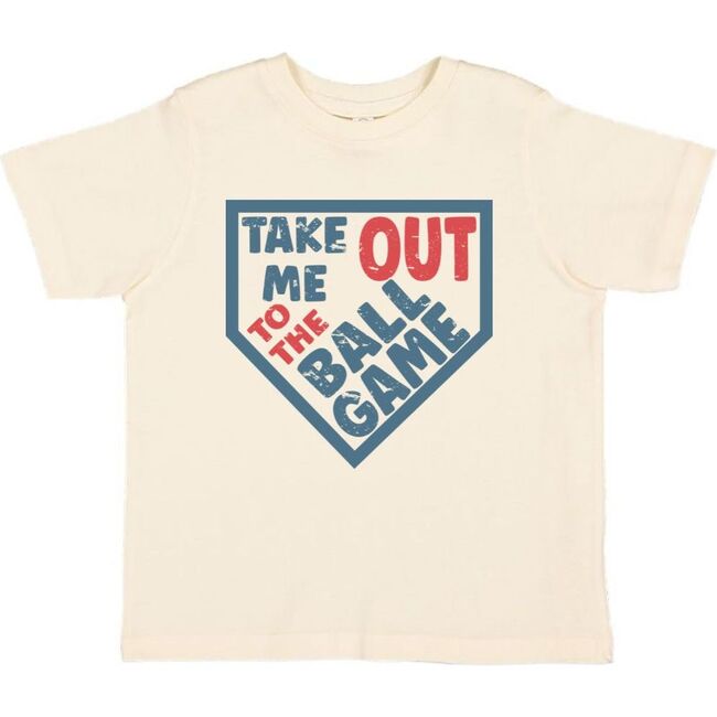 Take Me Out To The Ball Game Short Sleeve T-Shirt, Natural - T-Shirts - 1
