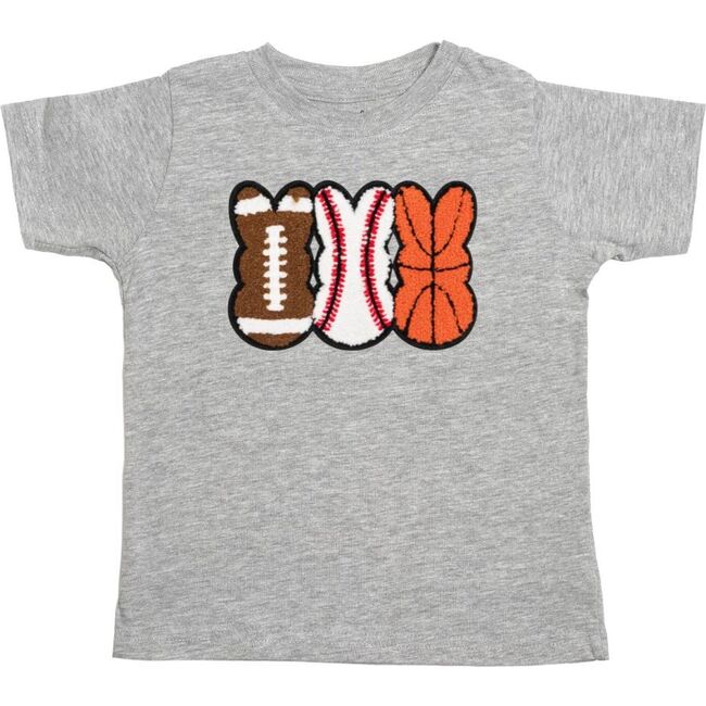 Sports Peeps Patch Easter Short Sleeve T-Shirt, Grey - T-Shirts - 1