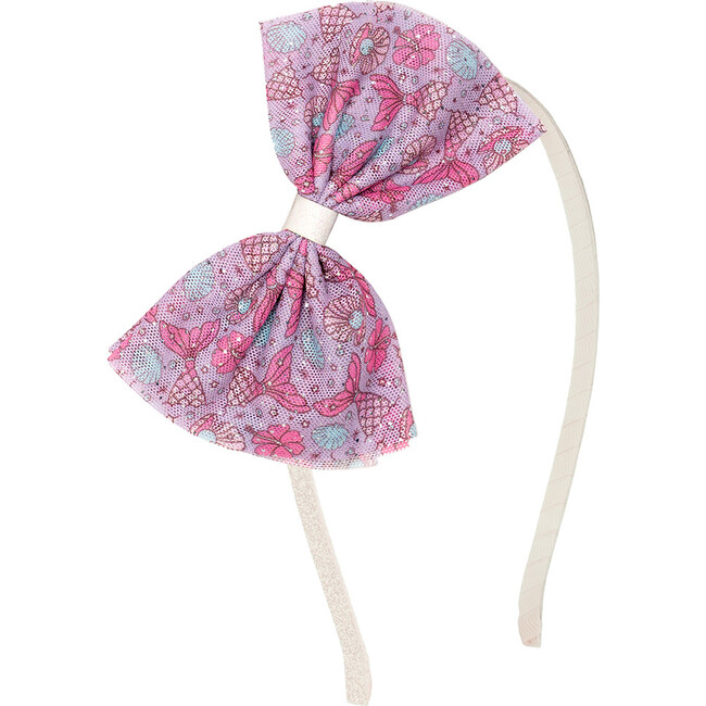 Mermaid Splash Tulle Bow Headband, Multi