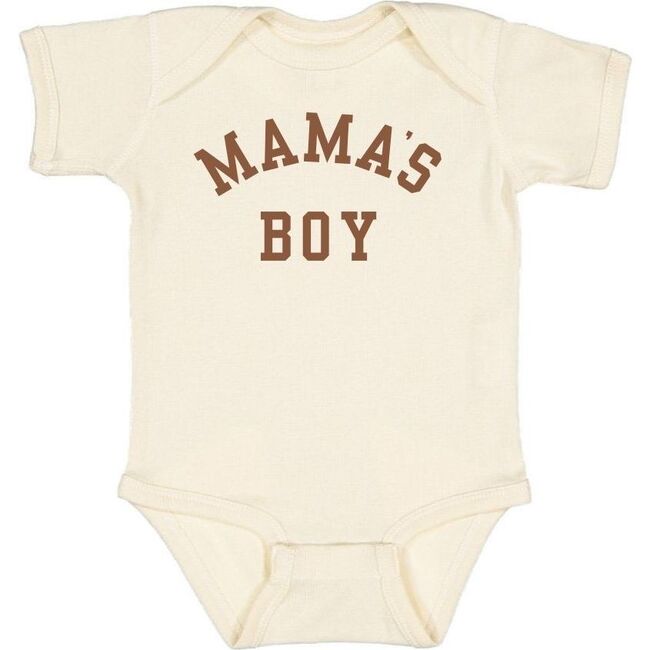 Mama's Boy Short Sleeve Bodysuit, Natural - Onesies - 1