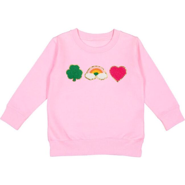 Lucky Treats Patch St. Patrick's Day Sweatshirt, Pink