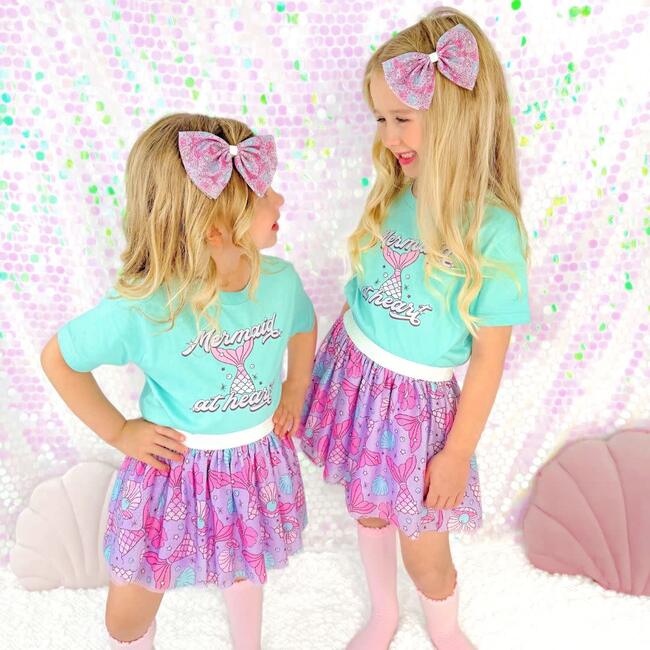 Mermaid At Heart Short Sleeve T-Shirt, Aqua - T-Shirts - 3