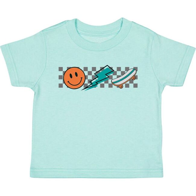 Happy Skater Dude Short Sleeve T-Shirt, Aqua
