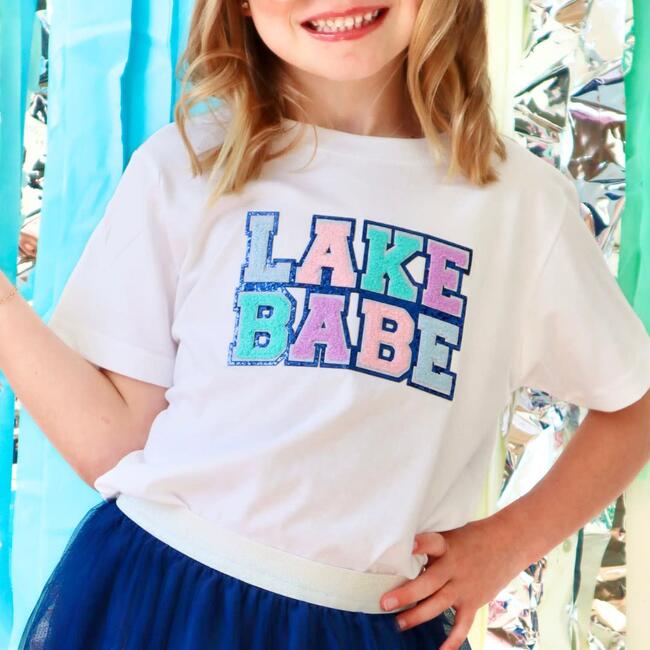 Lake Babe Patch Short Sleeve T-Shirt, White - T-Shirts - 2