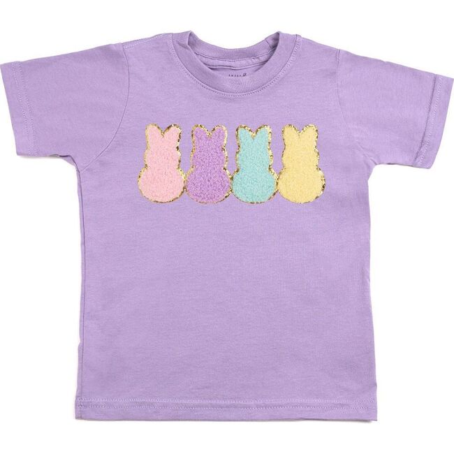 Easter Peeps Patch Short Sleeve T-Shirt, Lavender - T-Shirts - 1
