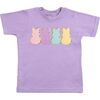 Easter Peeps Patch Short Sleeve T-Shirt, Lavender - T-Shirts - 1 - thumbnail