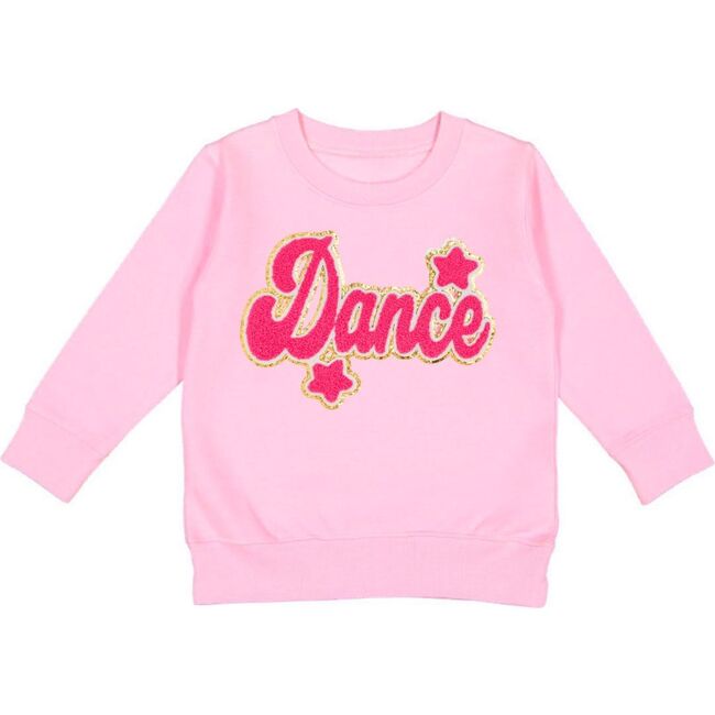 Dance Script Patch Sweatshirt, Pink - Sweatshirts - 1