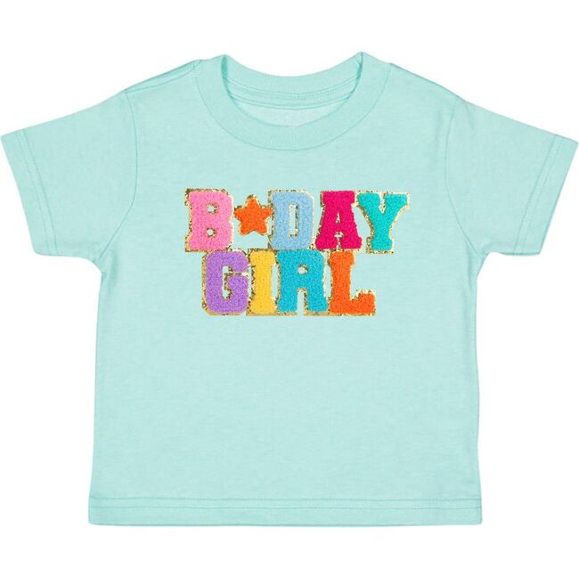 Birthday Girl Patch Short Sleeve T-Shirt, Aqua