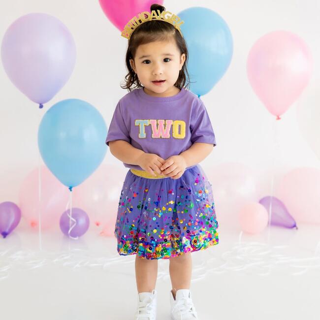 Second Birthday Patch Short Sleeve T-Shirt, Lavender - T-Shirts - 3