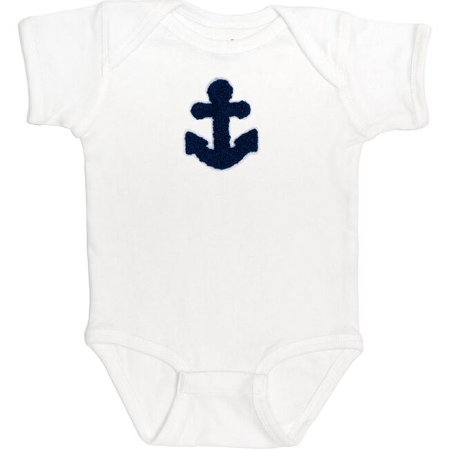 Anchor Patch Short Sleeve Bodysuit, White