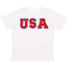 USA Red Patch Adult Short Sleeve T-Shirt, White - Shirts - 1 - thumbnail