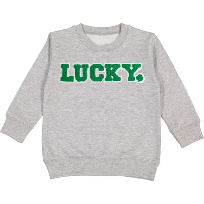 Lucky Boy Patch St. Patrick's Day Sweatshirt, Grey - Sweatshirts - 1
