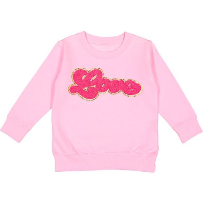 Love Script Patch Valentine's Day Sweatshirt, Pink