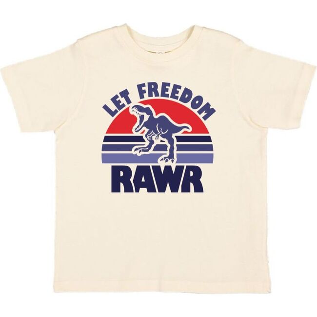 Let Freedom Rawr Short Sleeve T-Shirt, Natural - T-Shirts - 1