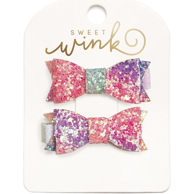 Rainbow Ombre Bow Clip Set, Multi