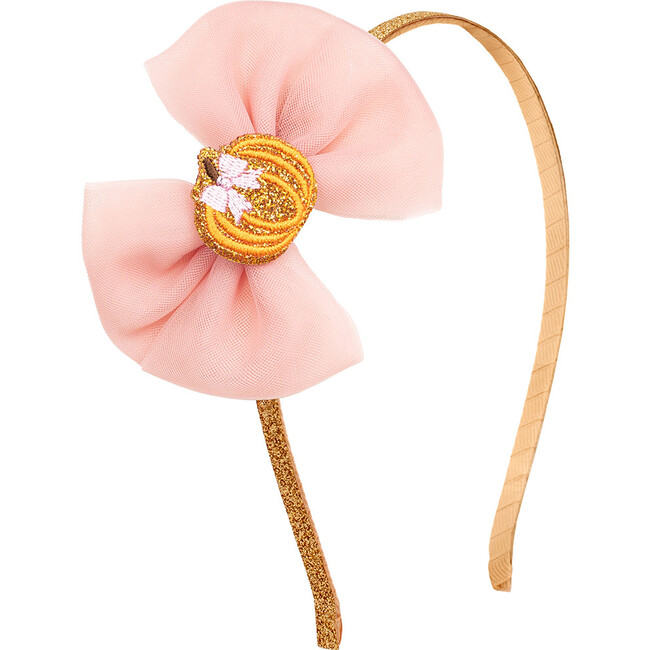 Pumpkin Tulle Bow Headband, Pink