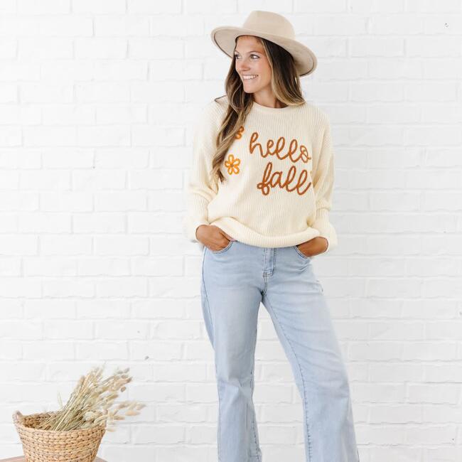 Hello Fall Women's Sweater, Natural - Sweatshirts - 2