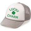Lucky Charm Shamrock St. Patrick's Day Trucker Hat, Grey - Hats - 1 - thumbnail