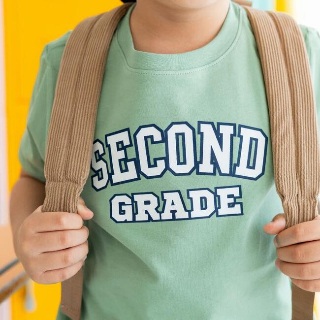 Second Grade Varsity Short Sleeve T-Shirt, Sage - T-Shirts - 3