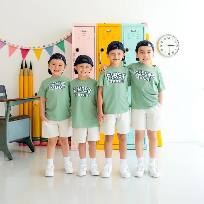 Second Grade Varsity Short Sleeve T-Shirt, Sage - T-Shirts - 5