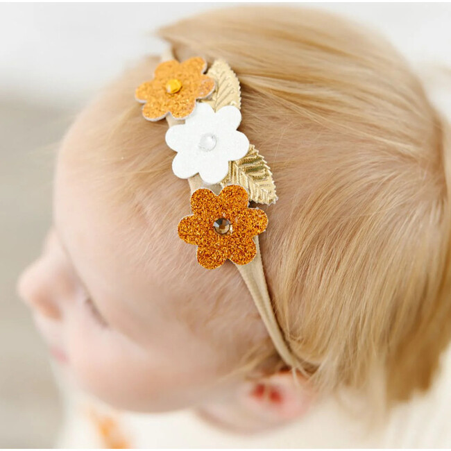 Boho Floral Glitter Baby Headband, Multi - Headbands - 2