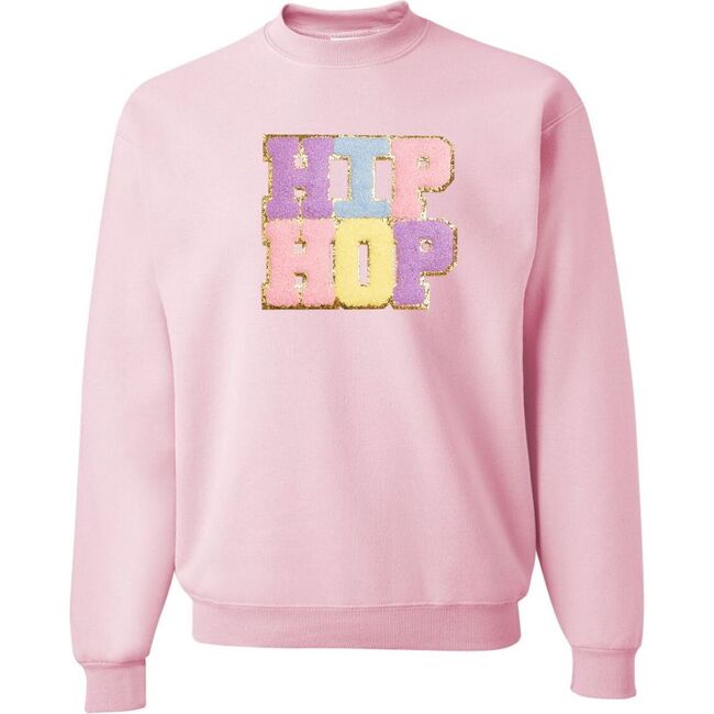 Hip Hop Patch Adult L/S Sweatshirt, Pink - Sweatshirts - 1