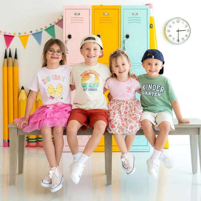 Back To School Cutie Patch Short Sleeve Tutu Dress, Multi - Dresses - 5