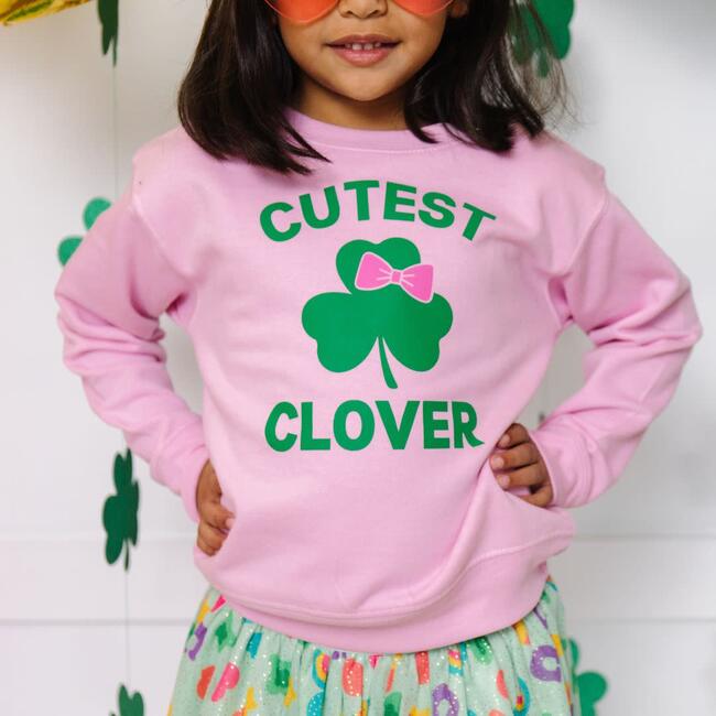 Cutest Clover St. Patrick's Day Sweatshirt, Pink - Sweatshirts - 3