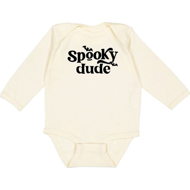 Spooky Dude Halloween Long Sleeve Bodysuit, Natural - Onesies - 1