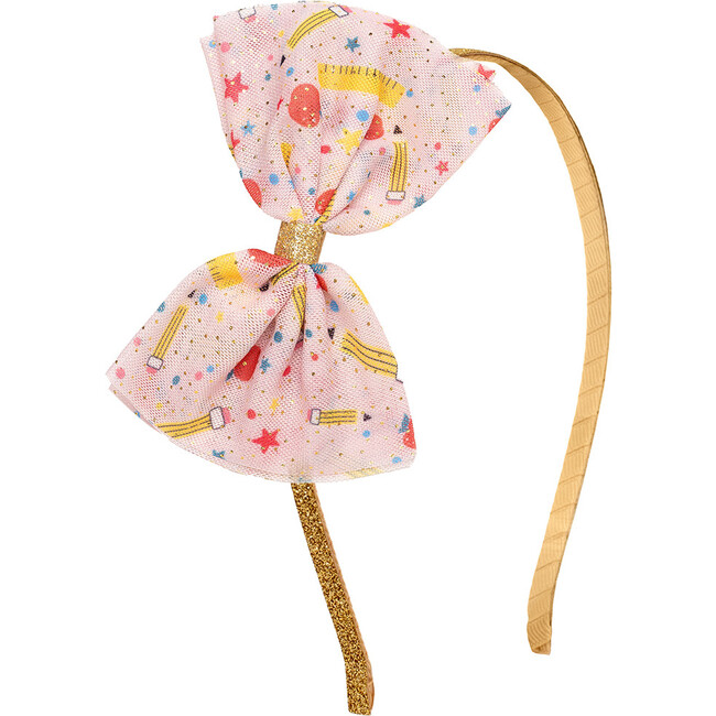 School Days Tulle Bow Headband, Multi