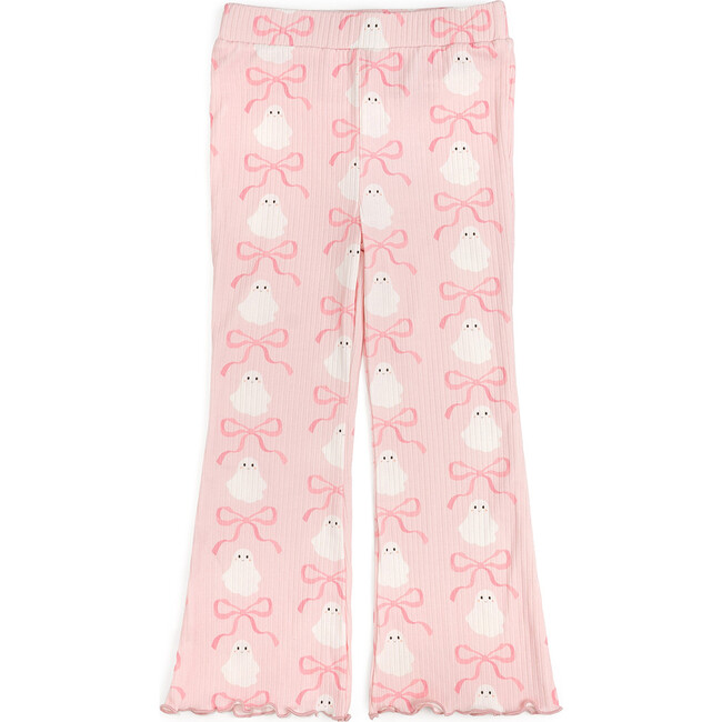 Coquette Ghost Halloween Flare Legging, Pink