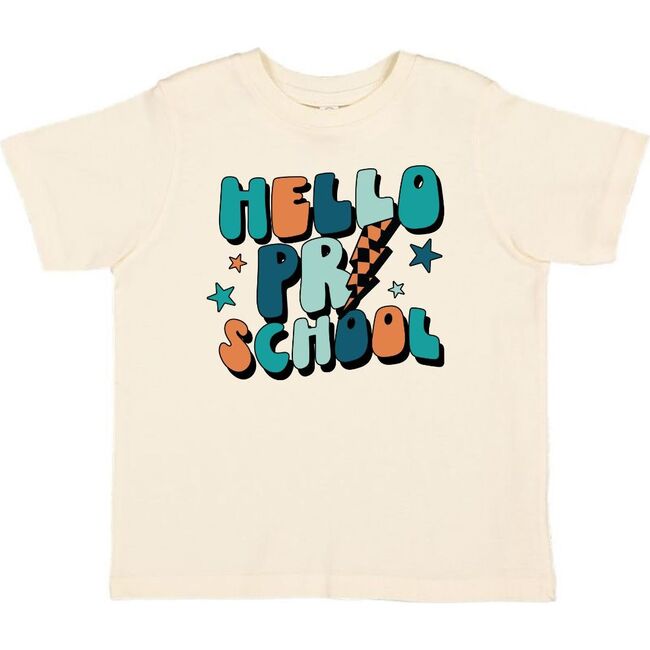 Hello Preschool Short Sleeve T-Shirt, Natural