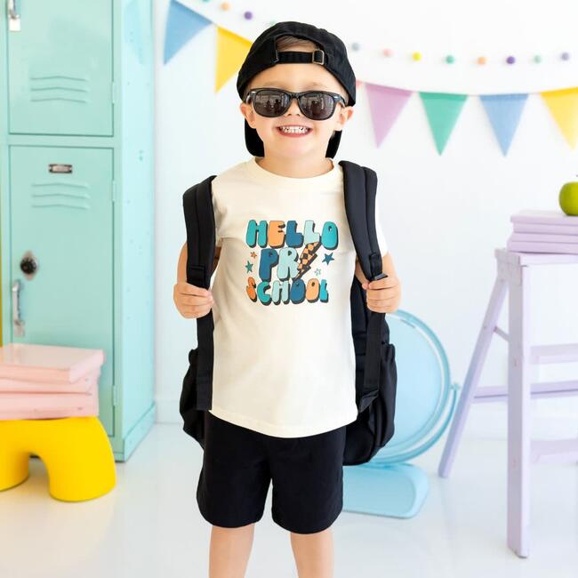 Hello Preschool Short Sleeve T-Shirt, Natural - T-Shirts - 2