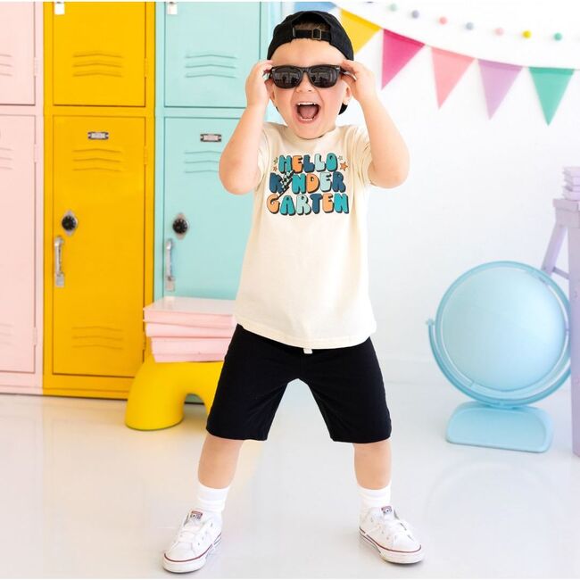 Hello Kindergarten Short Sleeve T-Shirt, Natural - T-Shirts - 2