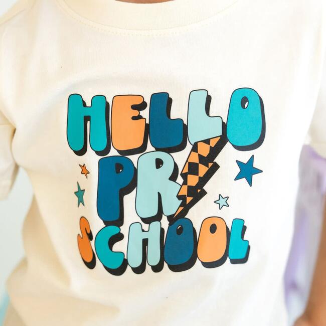 Hello Preschool Short Sleeve T-Shirt, Natural - T-Shirts - 3