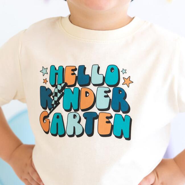 Hello Kindergarten Short Sleeve T-Shirt, Natural - T-Shirts - 3