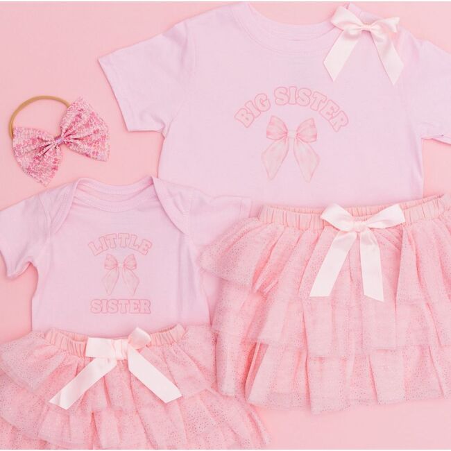 Little Sister Bow Short Sleeve Bodysuit, Ballet - Onesies - 5