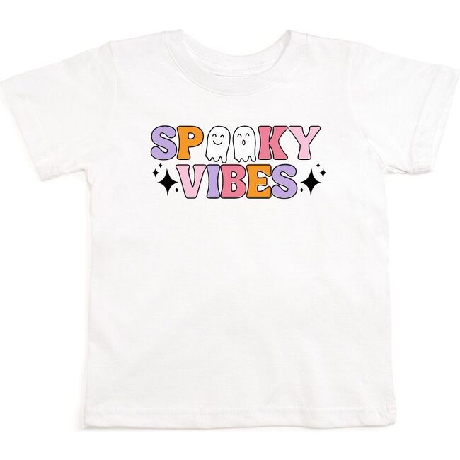 Spooky Vibes Halloween Short Sleeve T-Shirt, White - T-Shirts - 1